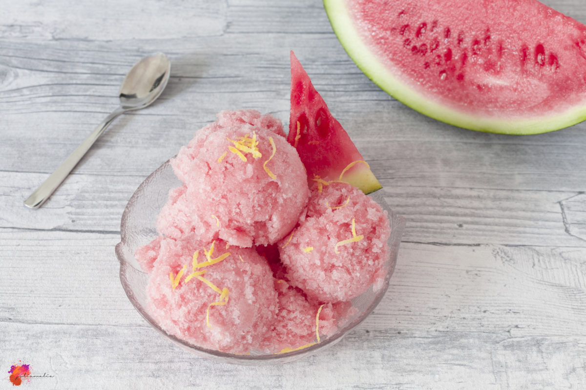 Melonensorbet mit Zitrone - einfach, fettarm, vegan - juliamalia